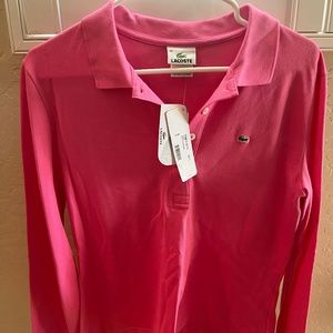 Lacoste Pink Long Sleeve Shirt Size 14